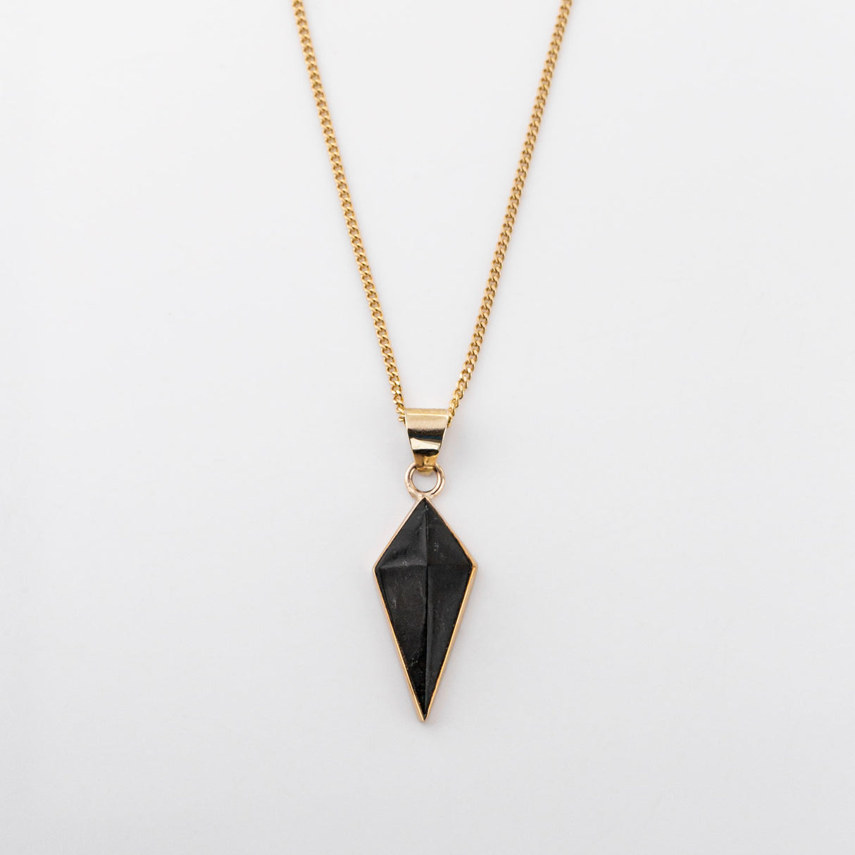 Gold Black Pounamu Pinnacle Pendant