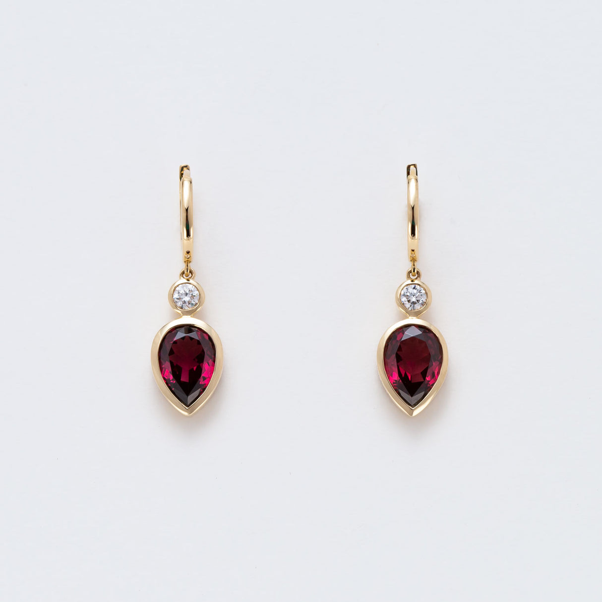 Athena's Tears Garnet and Diamond Drop Earrings