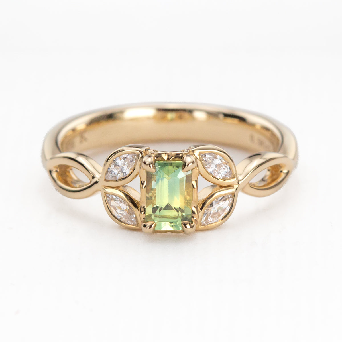 Lime Green Sapphire Nymphia Ring