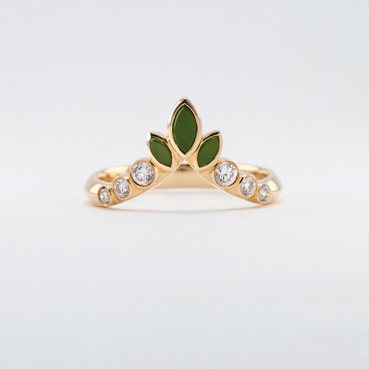 Enchanter Ring with Pounamu and Diamonds