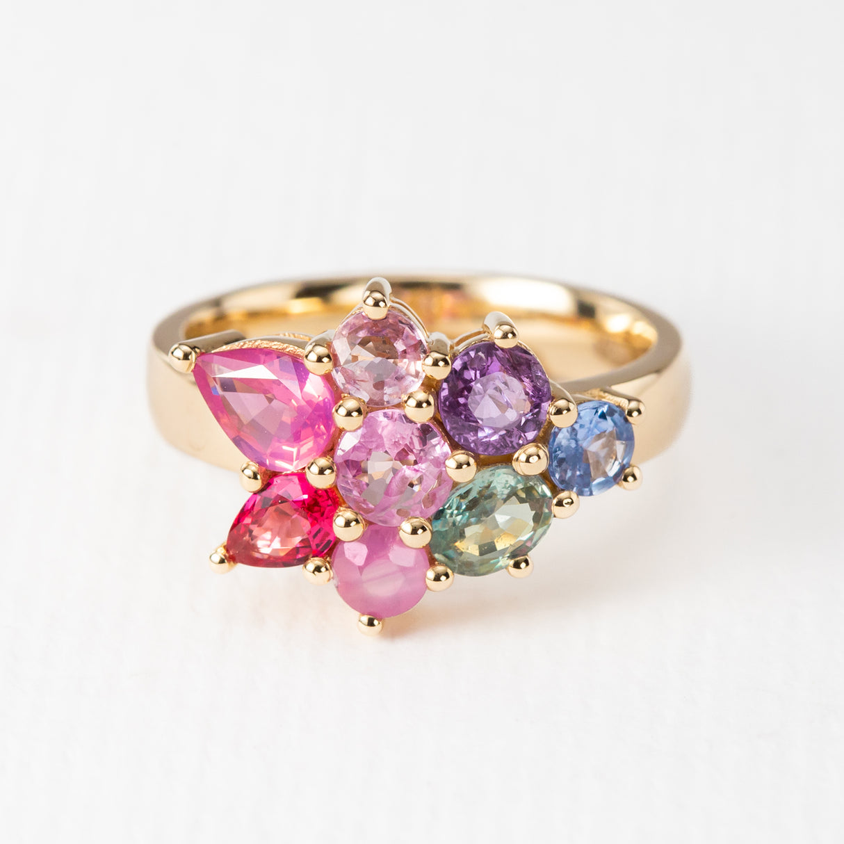 Fallen Petals Ring with Spinel & Sapphires