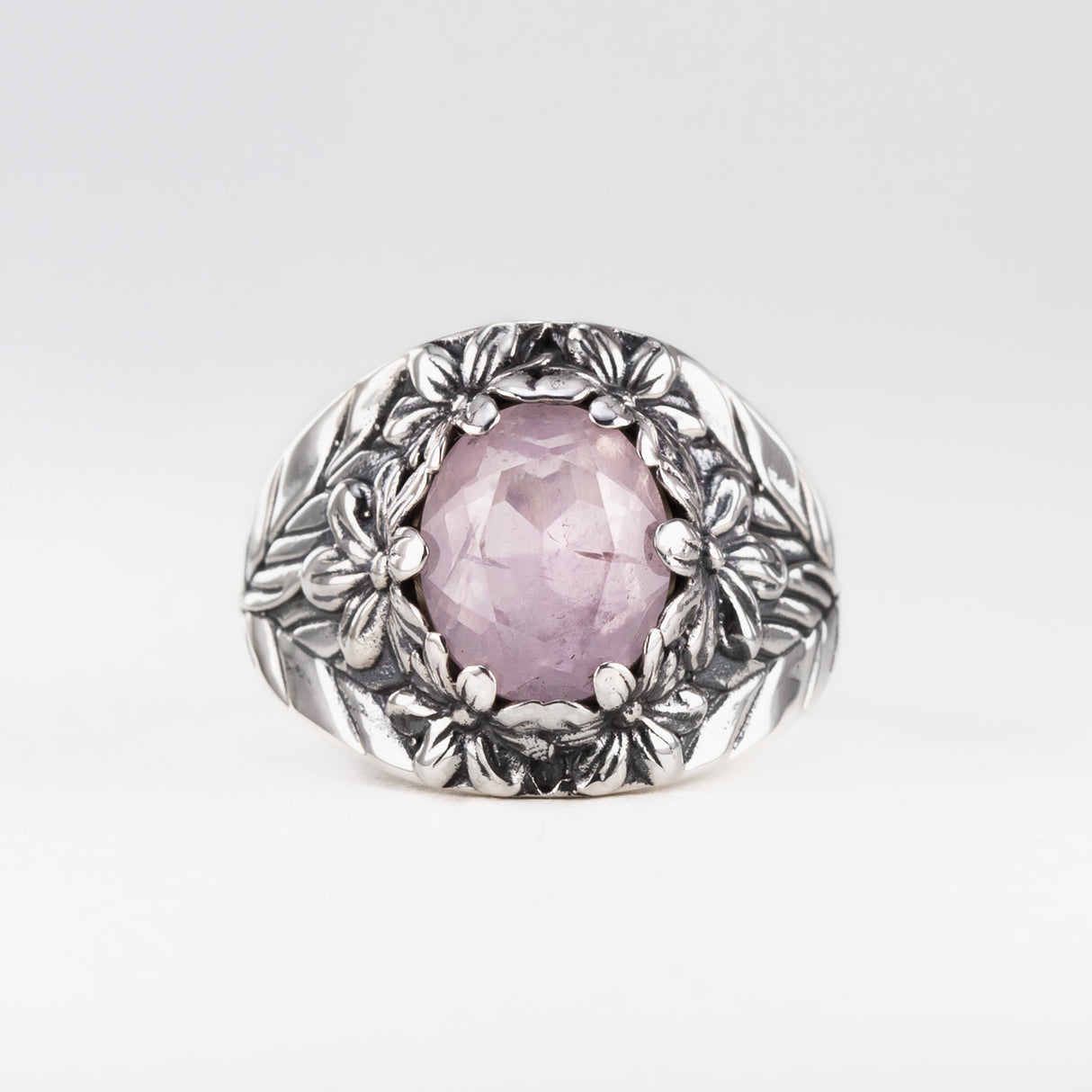 Flower Garden Ring in Rose Quartz