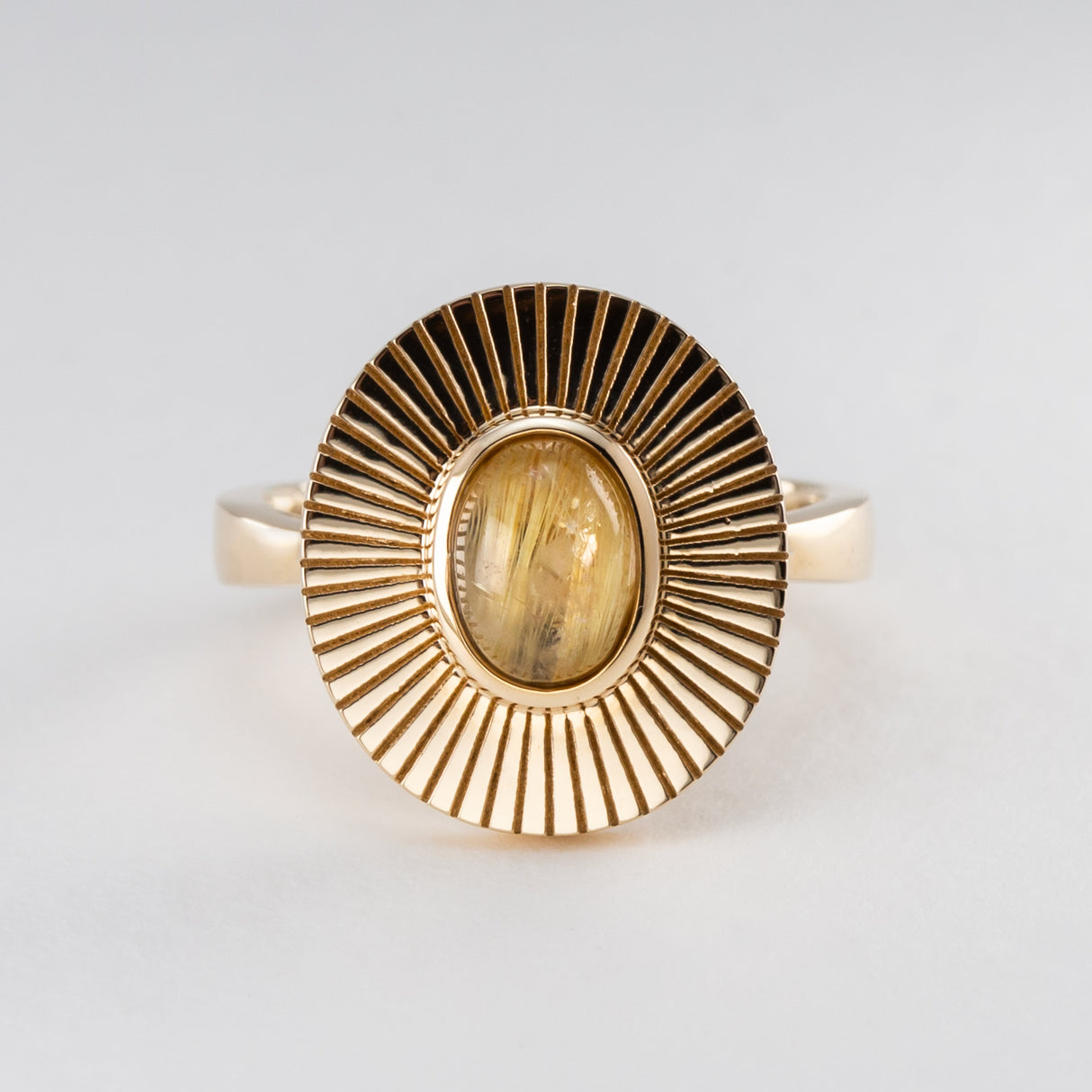 Rutile Quartz Sundial Ring