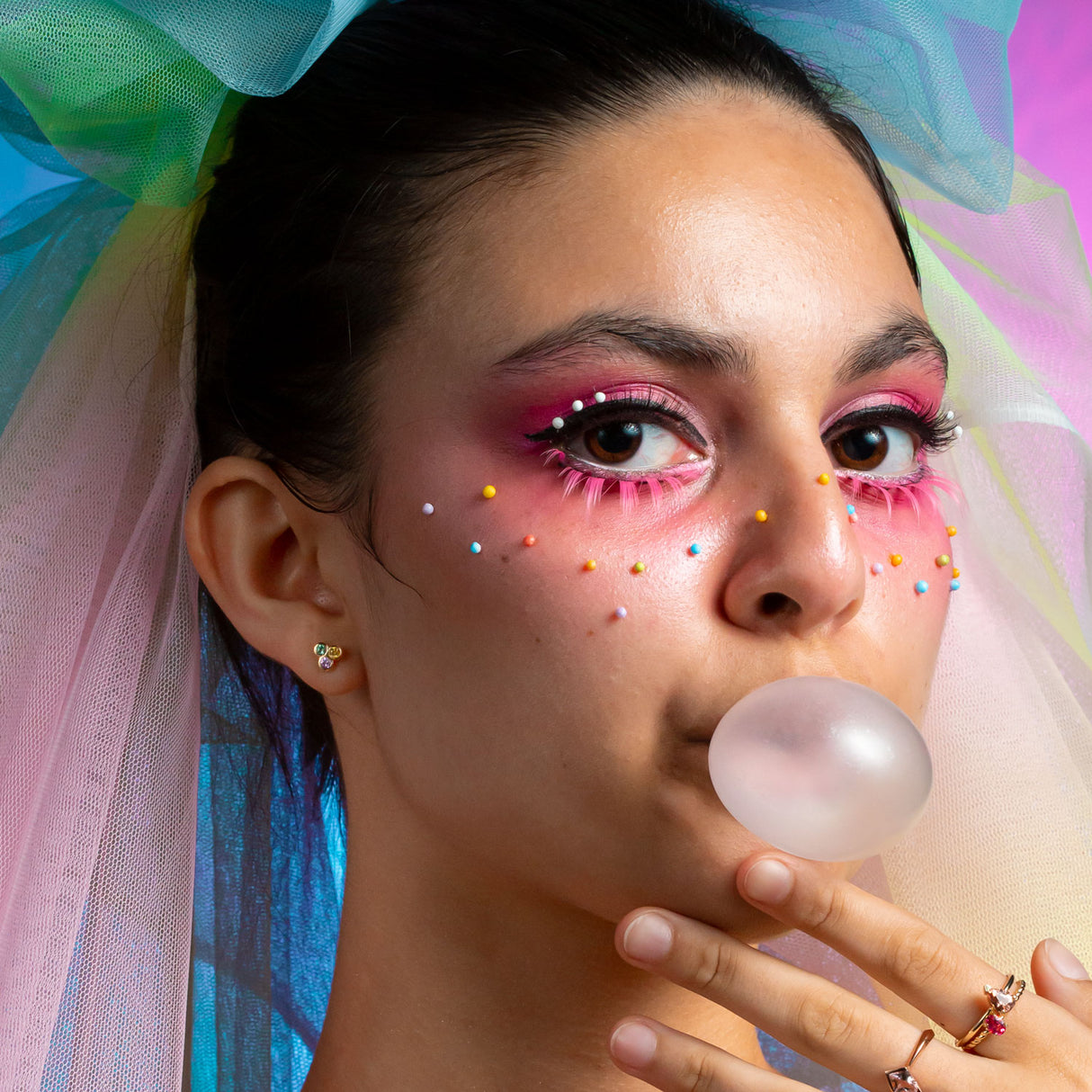 Sapphire Candy Sprinkle Studs