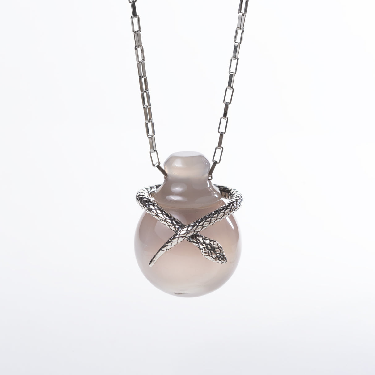 Venom Pendant with Misty Agate in Sterling Silver