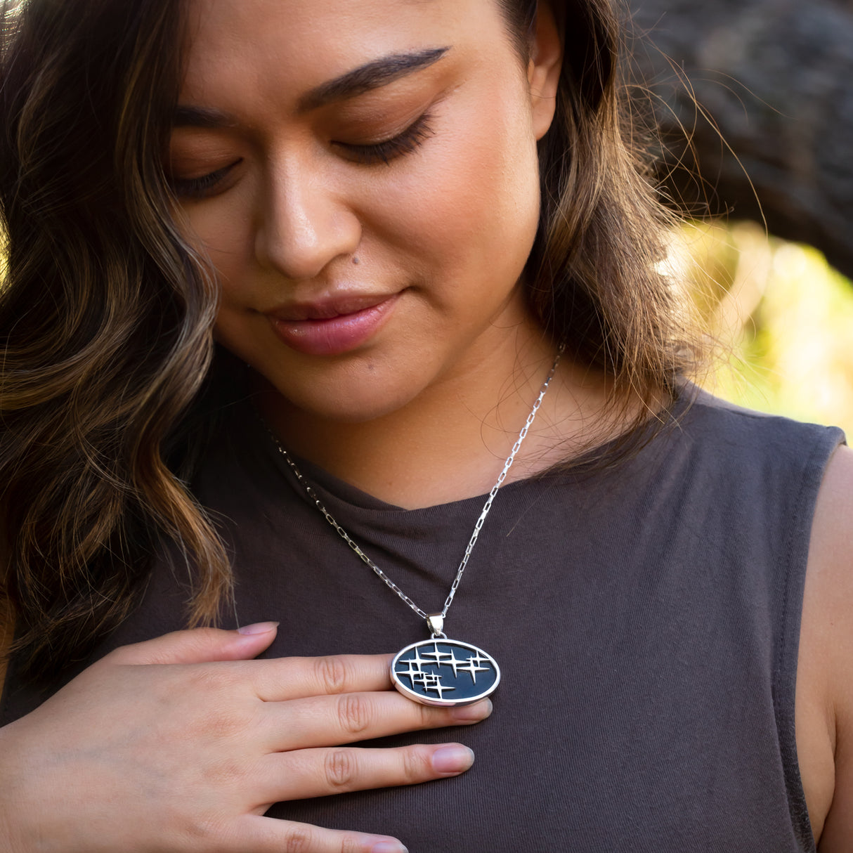Matariki Pendant in Black Pounamu