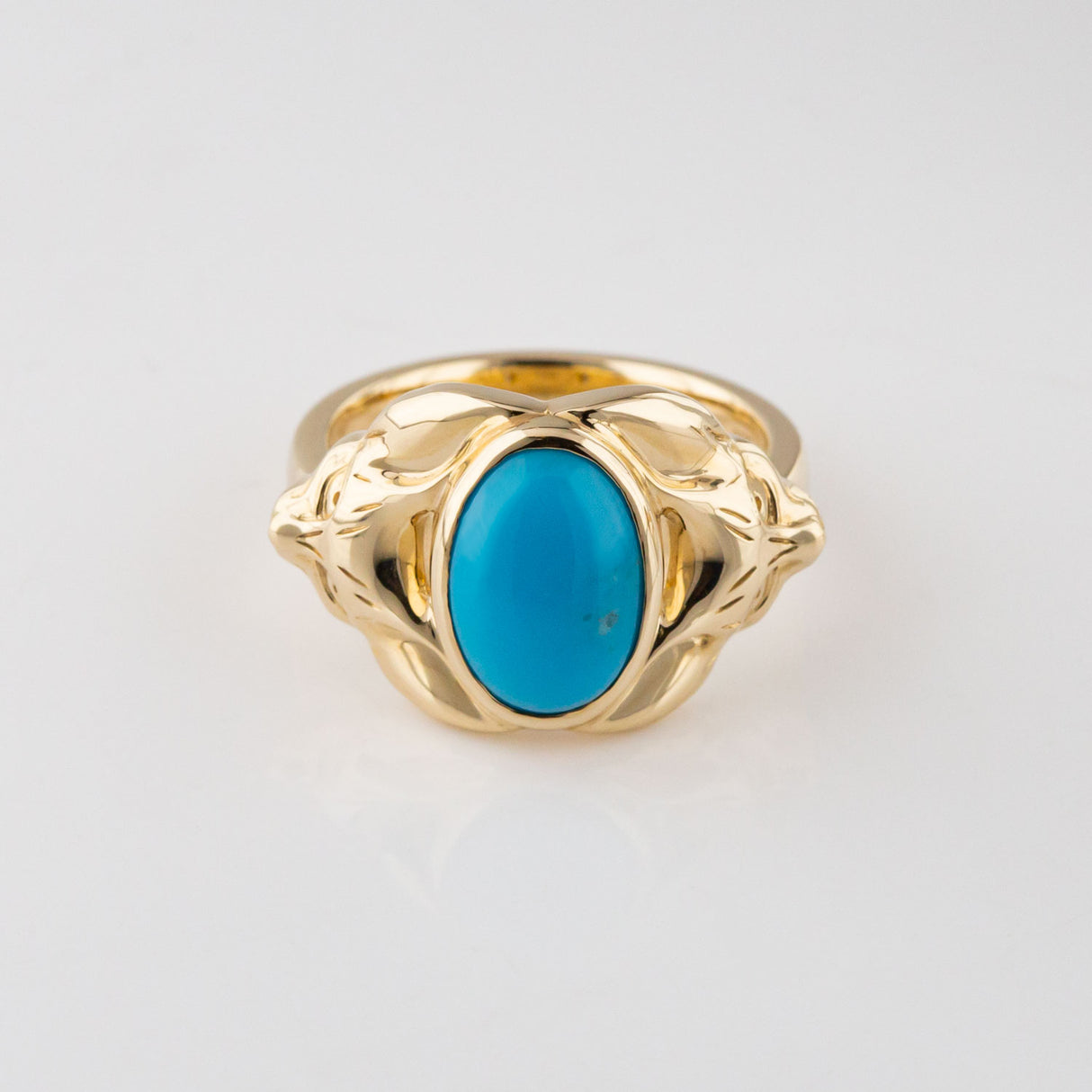 Turquoise Egyptian Fox ring in 9 carat Gold