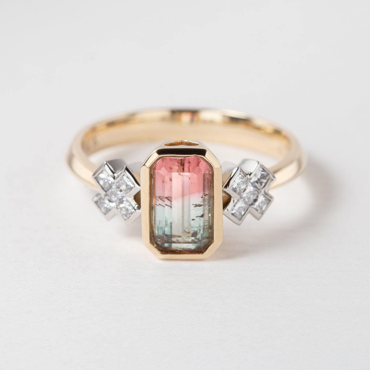 Watermelon Kiss Kiss Ring with Diamonds