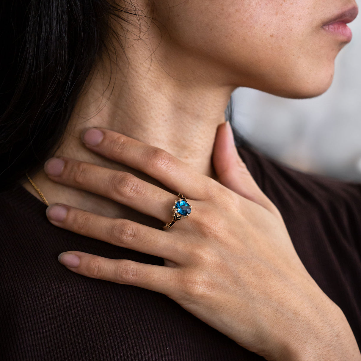 Robin Hood ring with London Blue Topaz