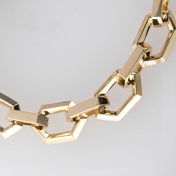 Solid Gold Hex Bracelet in 9 carat Yellow Gold