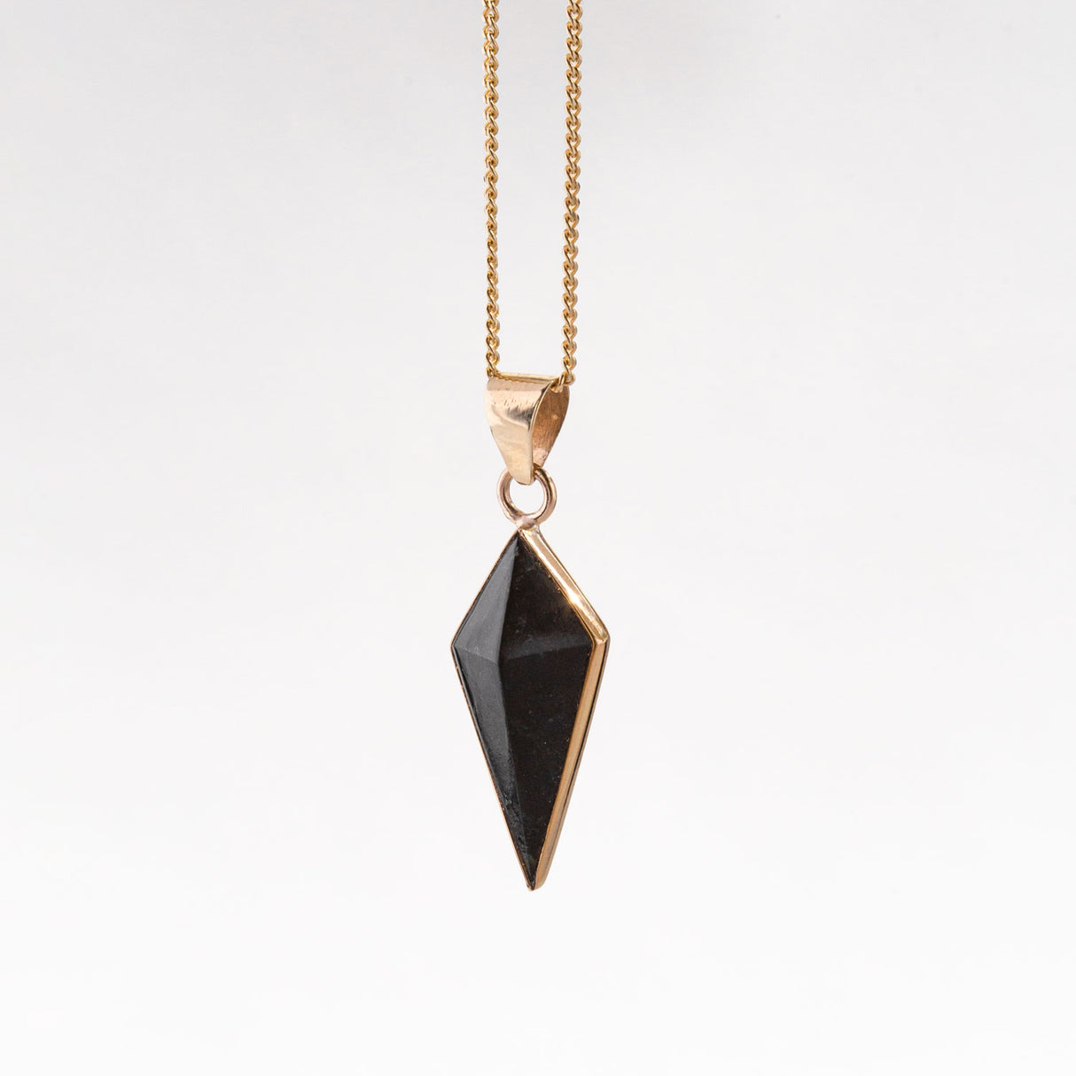 Gold Black Pounamu Pinnacle Pendant