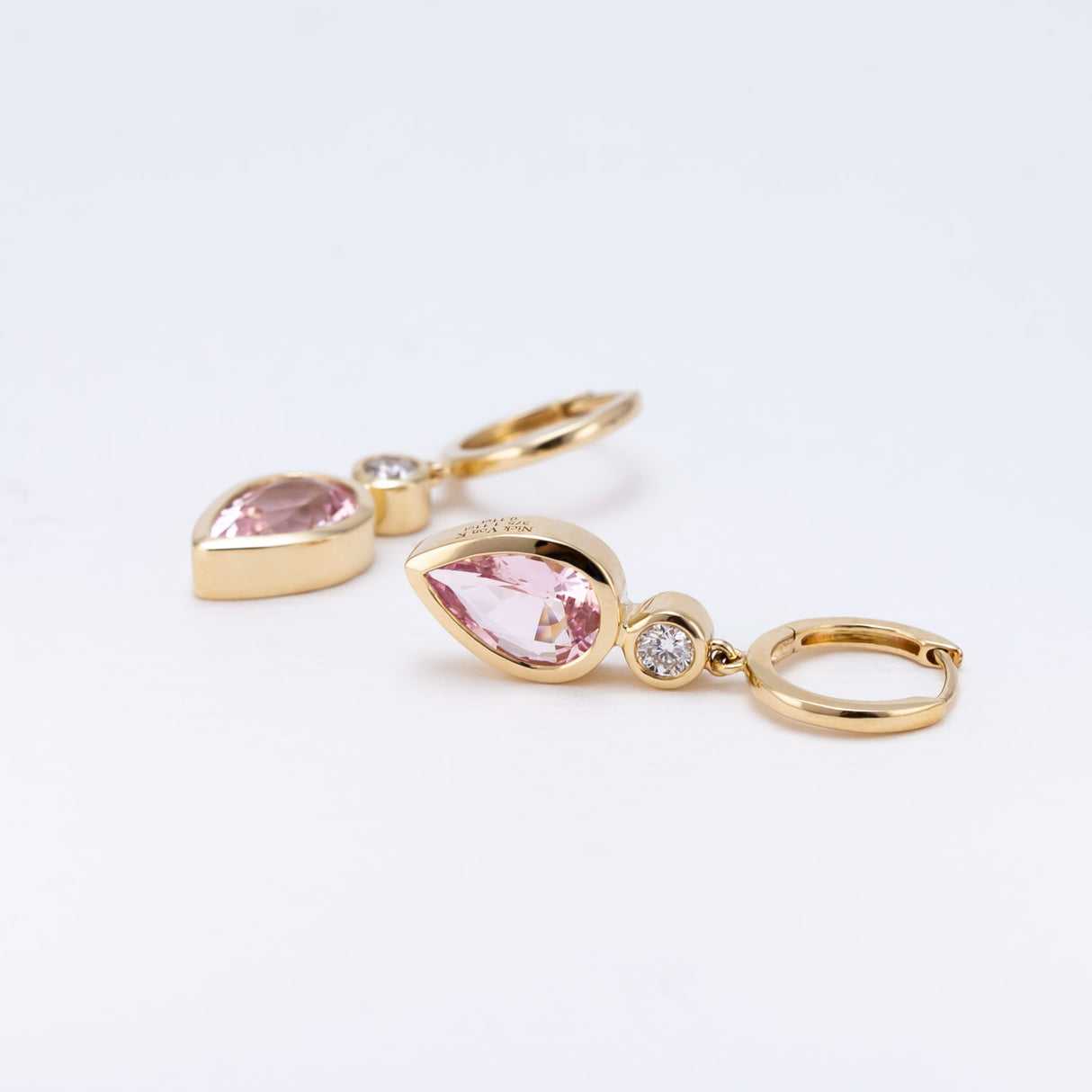 Aphrodite's Tears Morganite and Diamond Drop Earrings