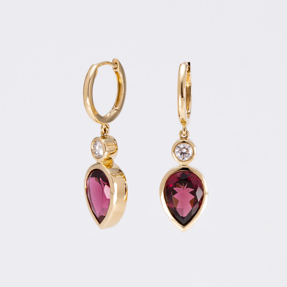 Athena's Tears Garnet and Diamond Drop Earrings