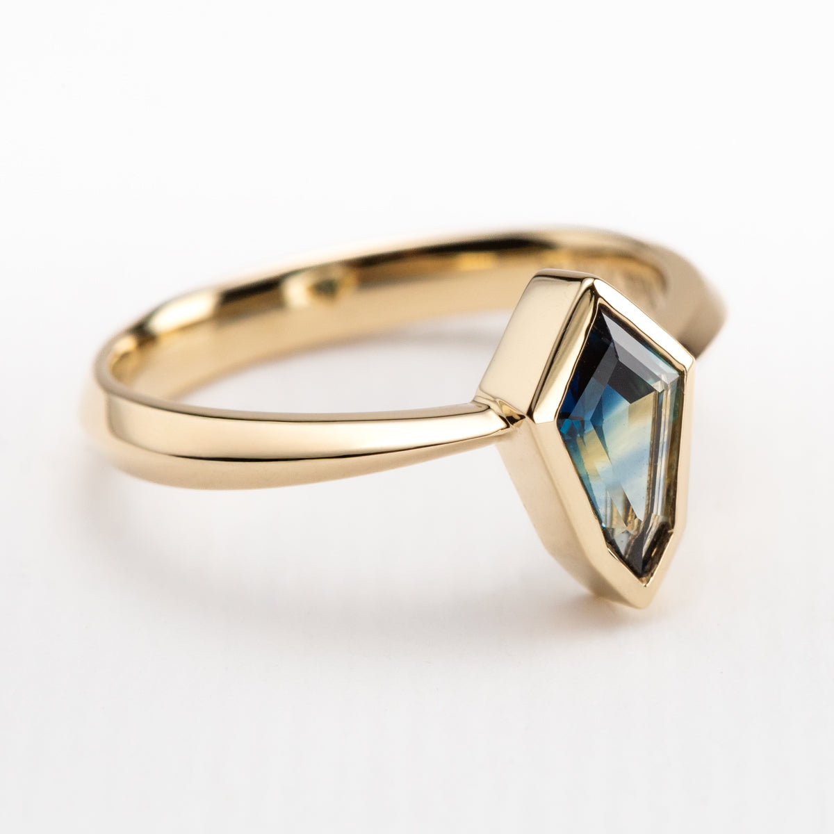 Sapphire Shield Ring