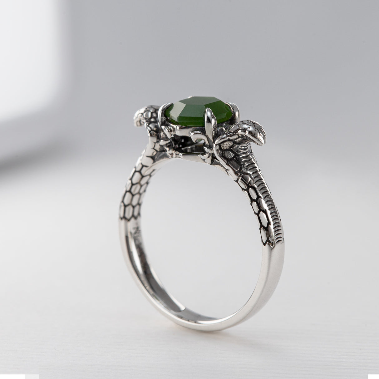 Green with Envy Pounamu Ring in Silver