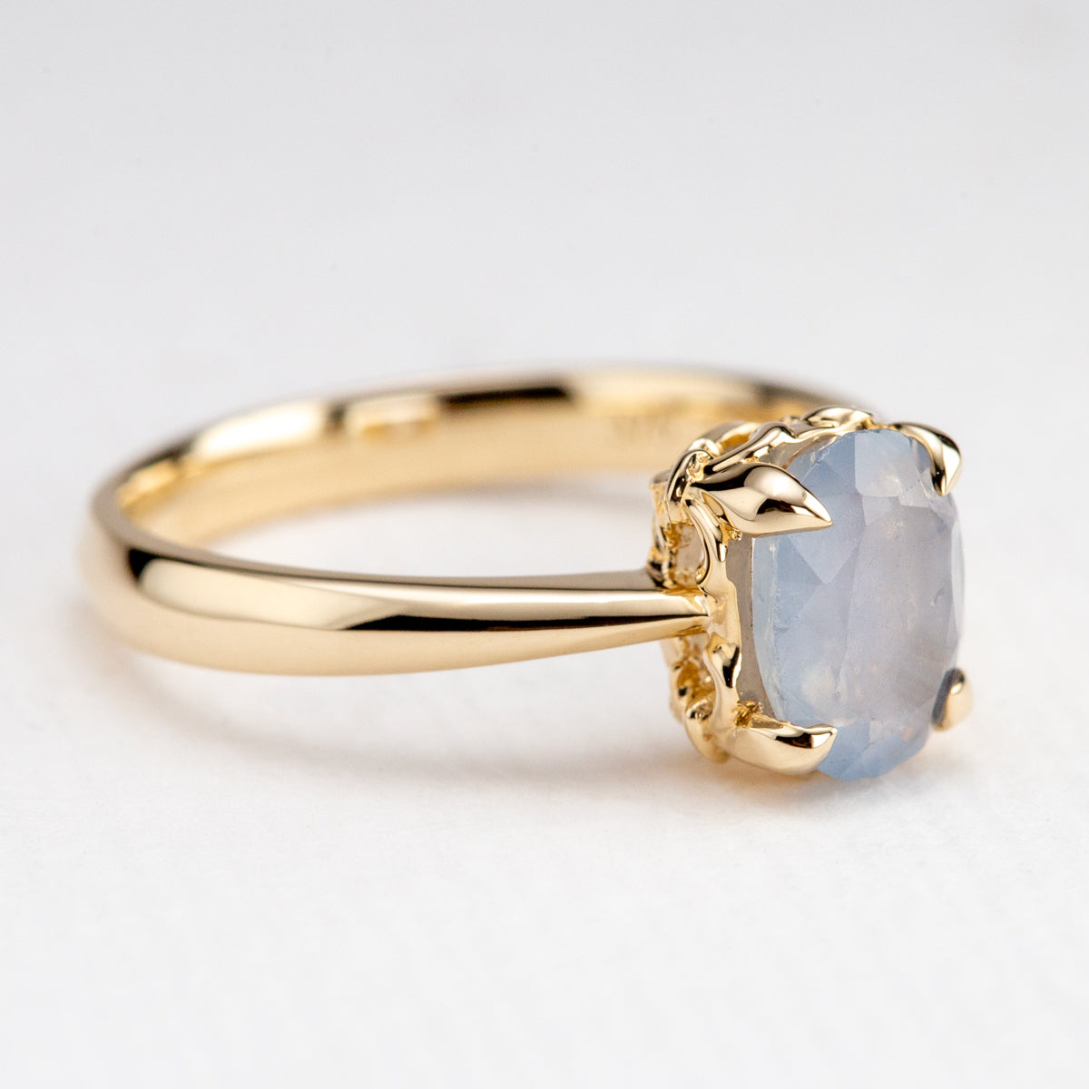 Misty Grey Sapphire Tiny Bloom Ring