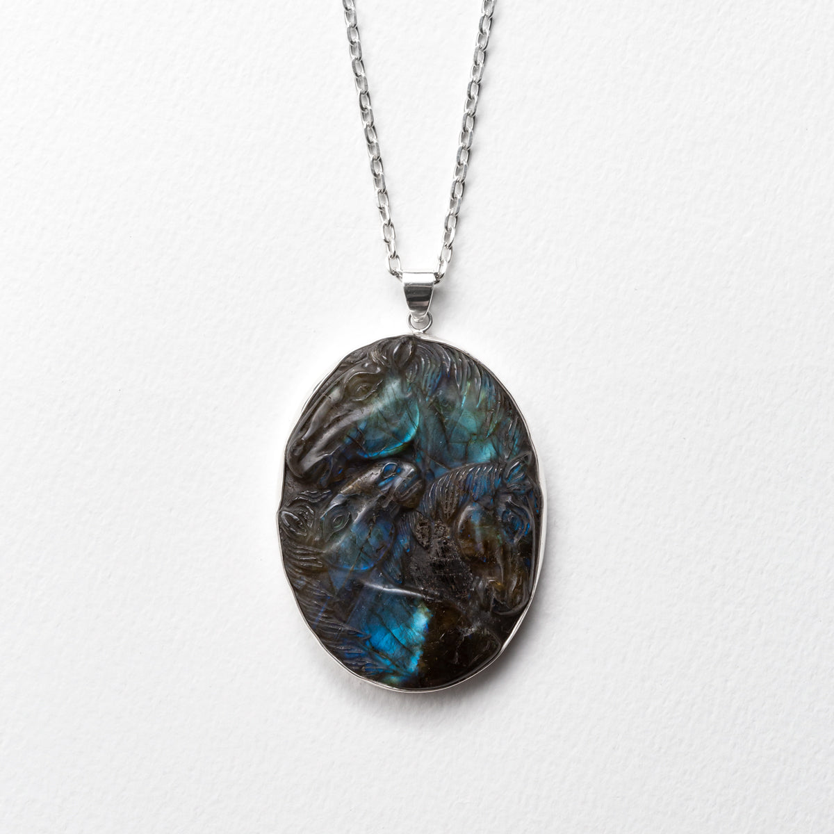 Labradorite Wild Horses Pendant