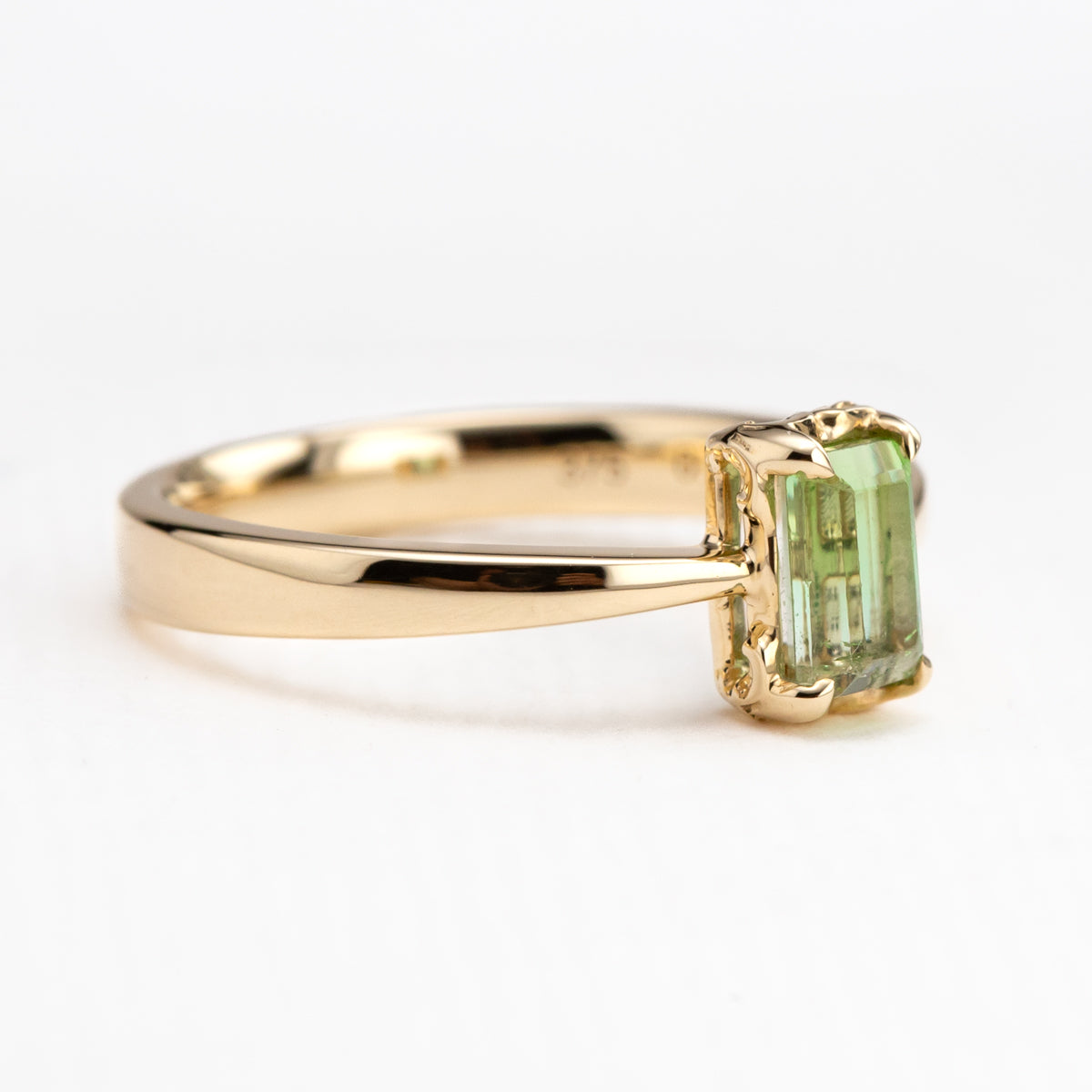 Lime Tourmaline Tiny Bloom Ring