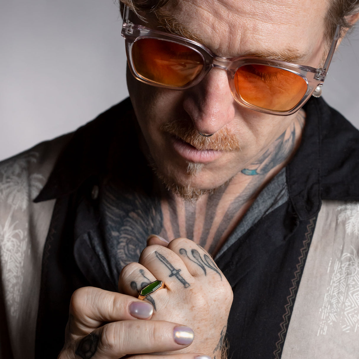 Octagonal Pounamu Signet Ring