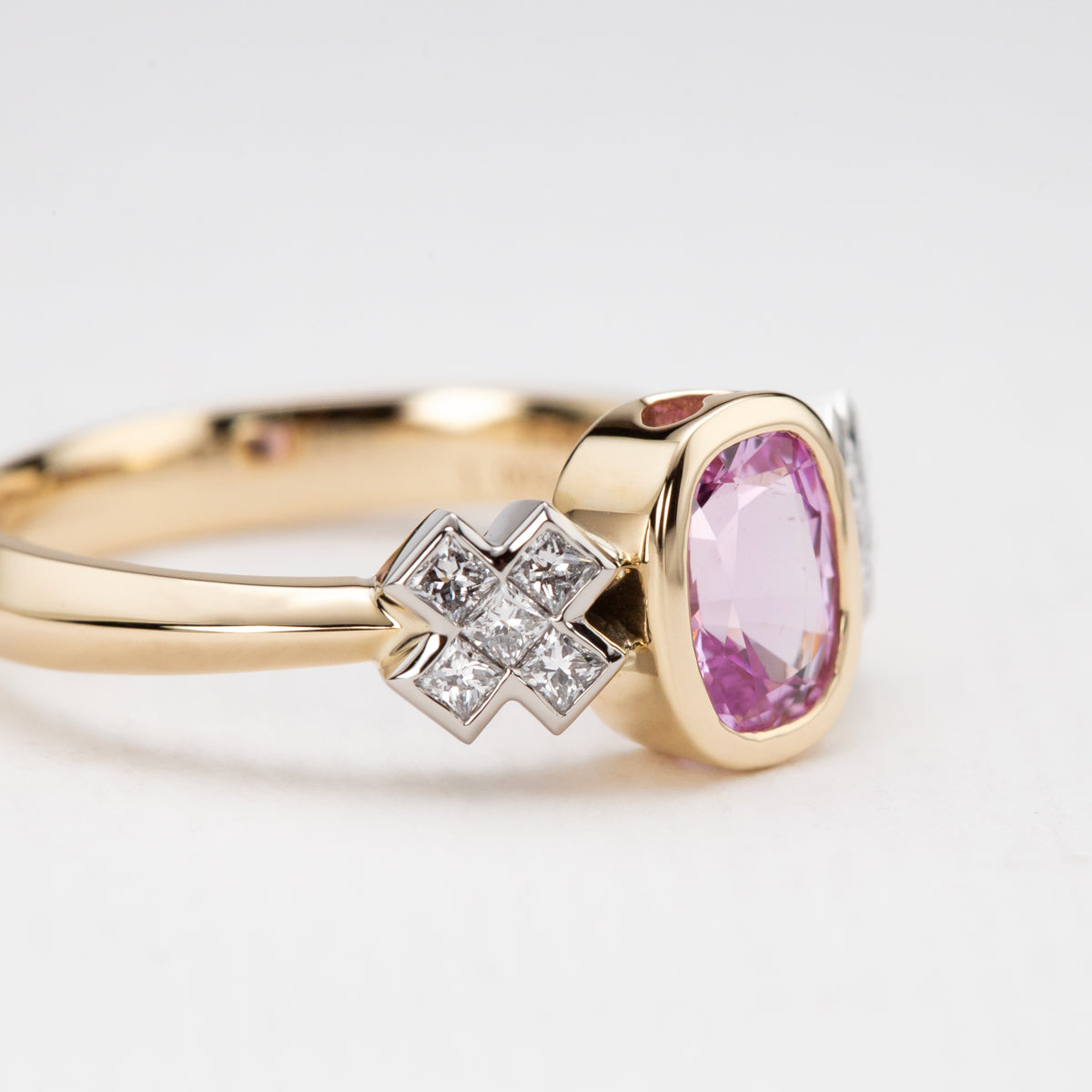 Pastel Pink Sapphire Kiss Kiss Ring