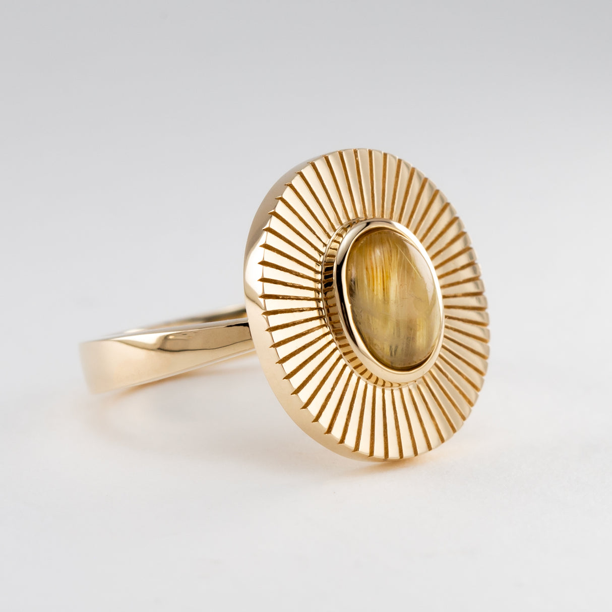 Rutile Quartz Sundial Ring