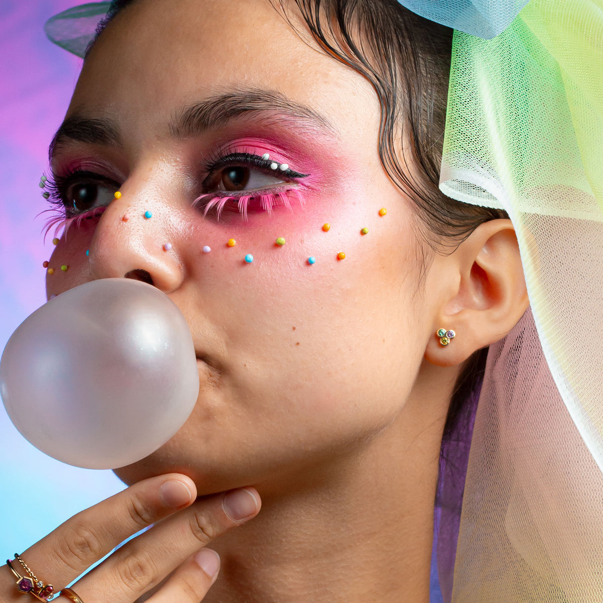 Sapphire Candy Sprinkle Studs