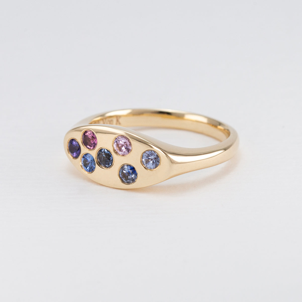 Blueberry Sapphire Sprinkle Signet Ring