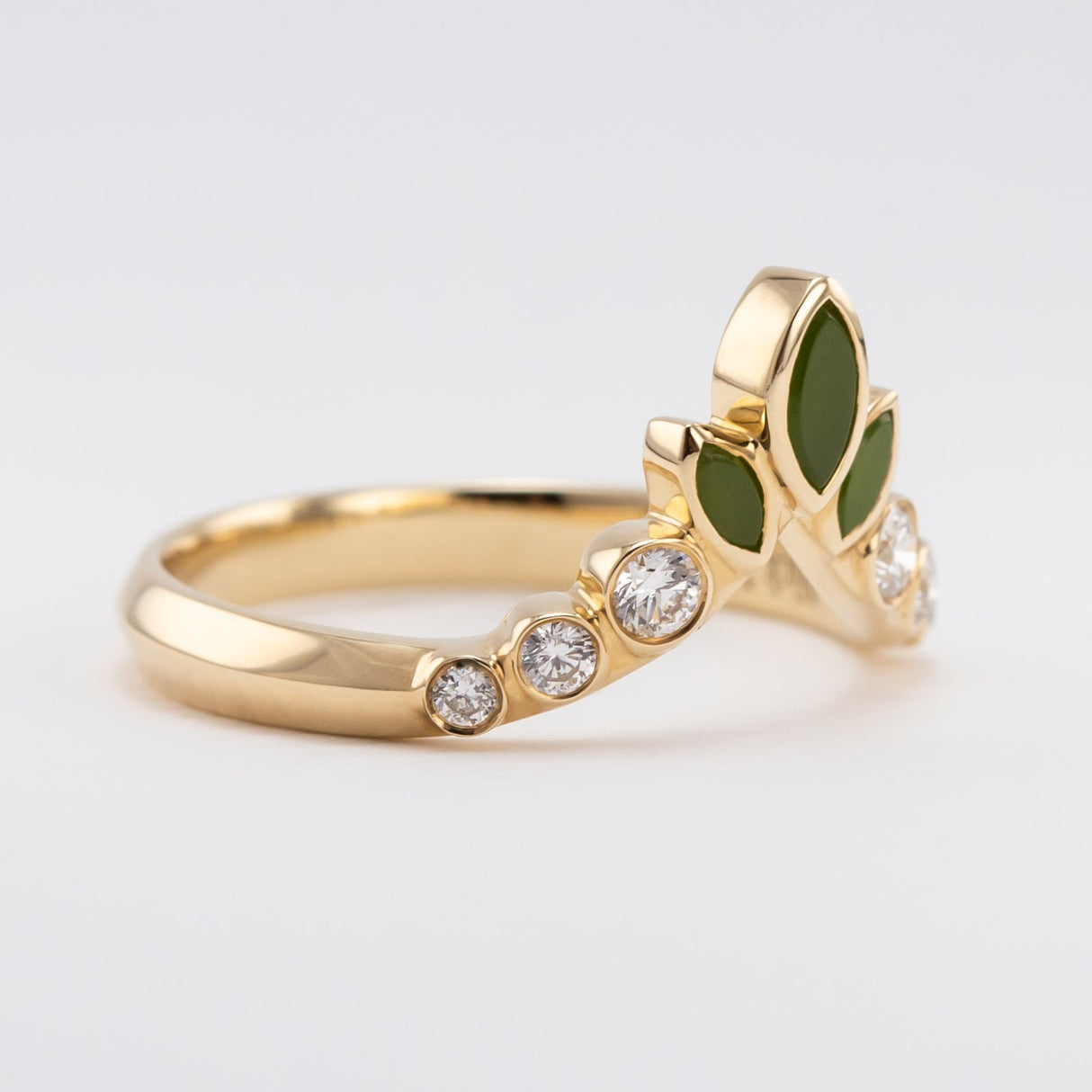 Enchanter Ring with Pounamu and Diamonds