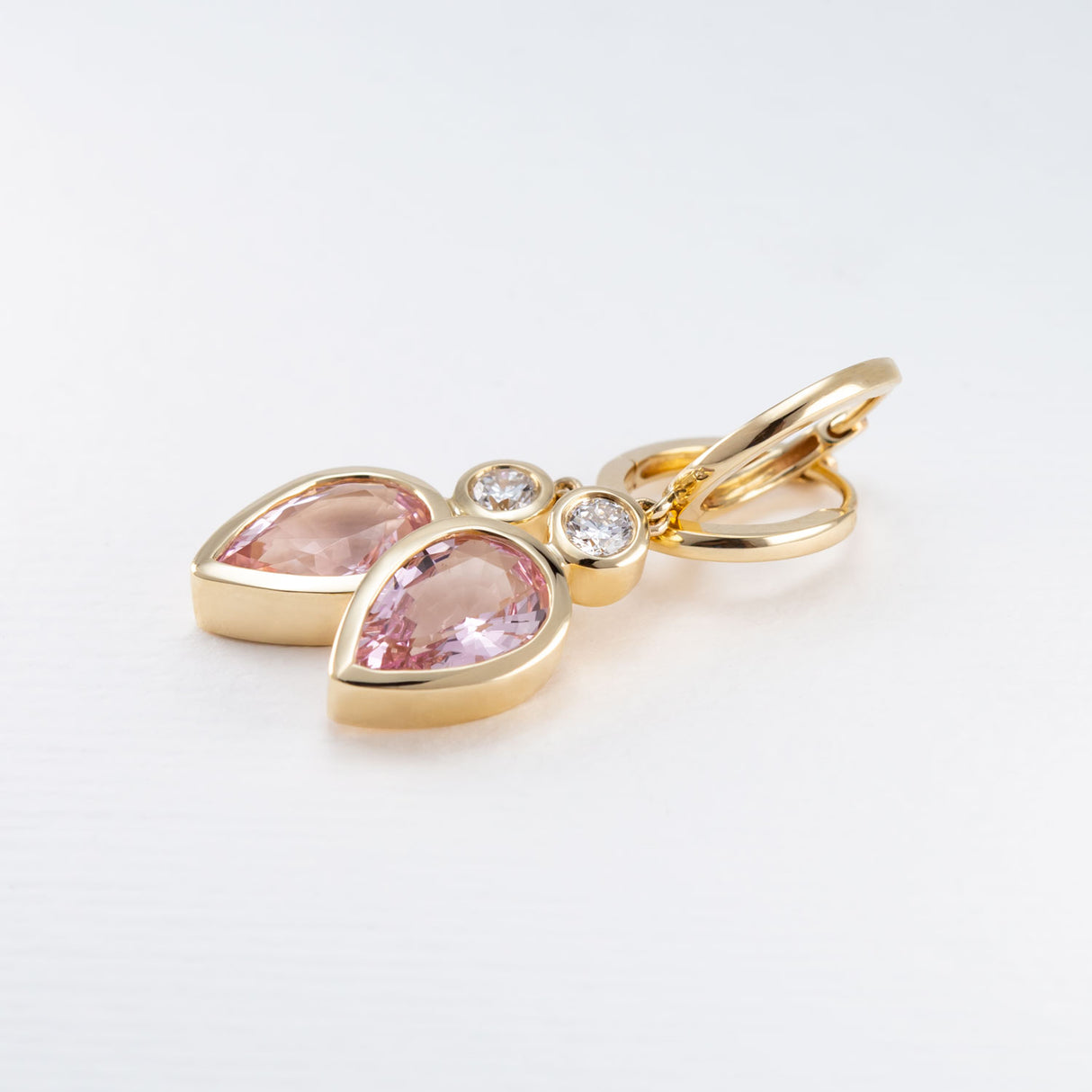 Aphrodite's Tears Morganite and Diamond Drop Earrings