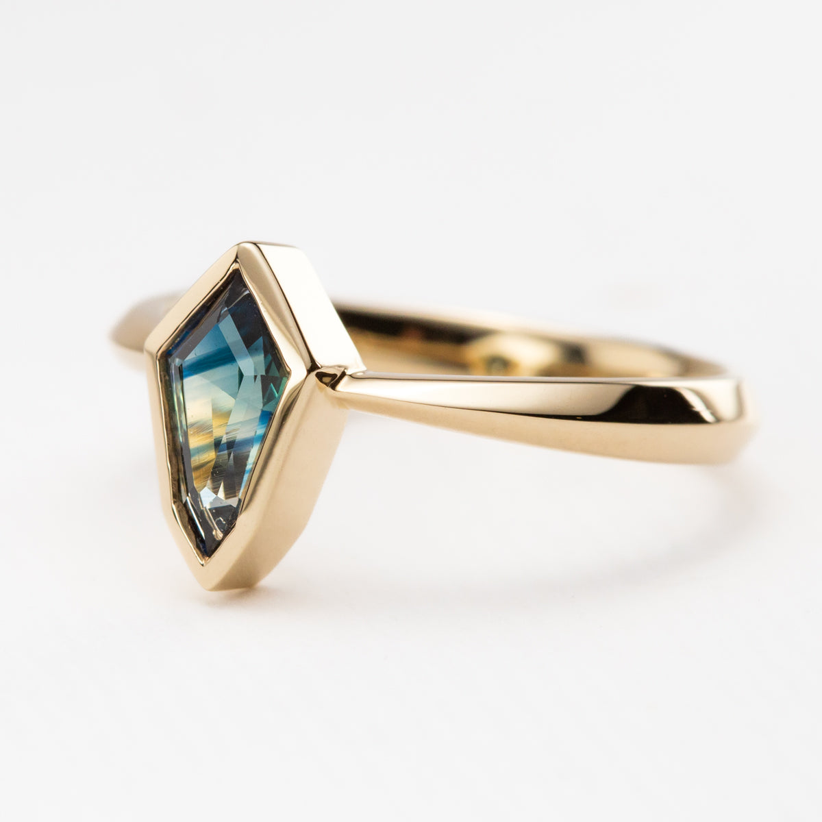 Sapphire Shield Ring