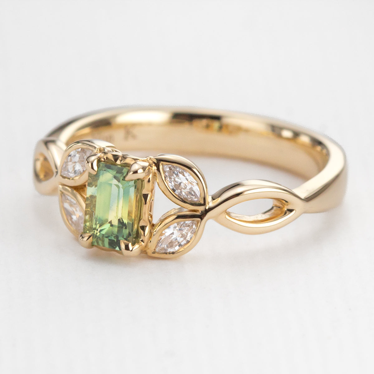 Lime Green Sapphire Nymphia Ring
