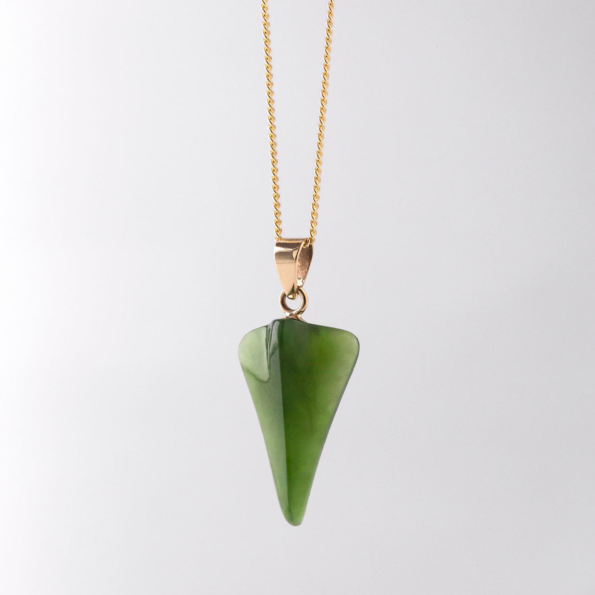 Gold Pounamu Jet Plane Charm Pendant