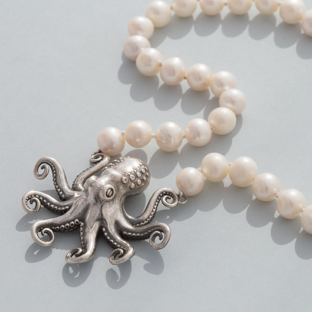 Kraken Octopus Pearl Necklace