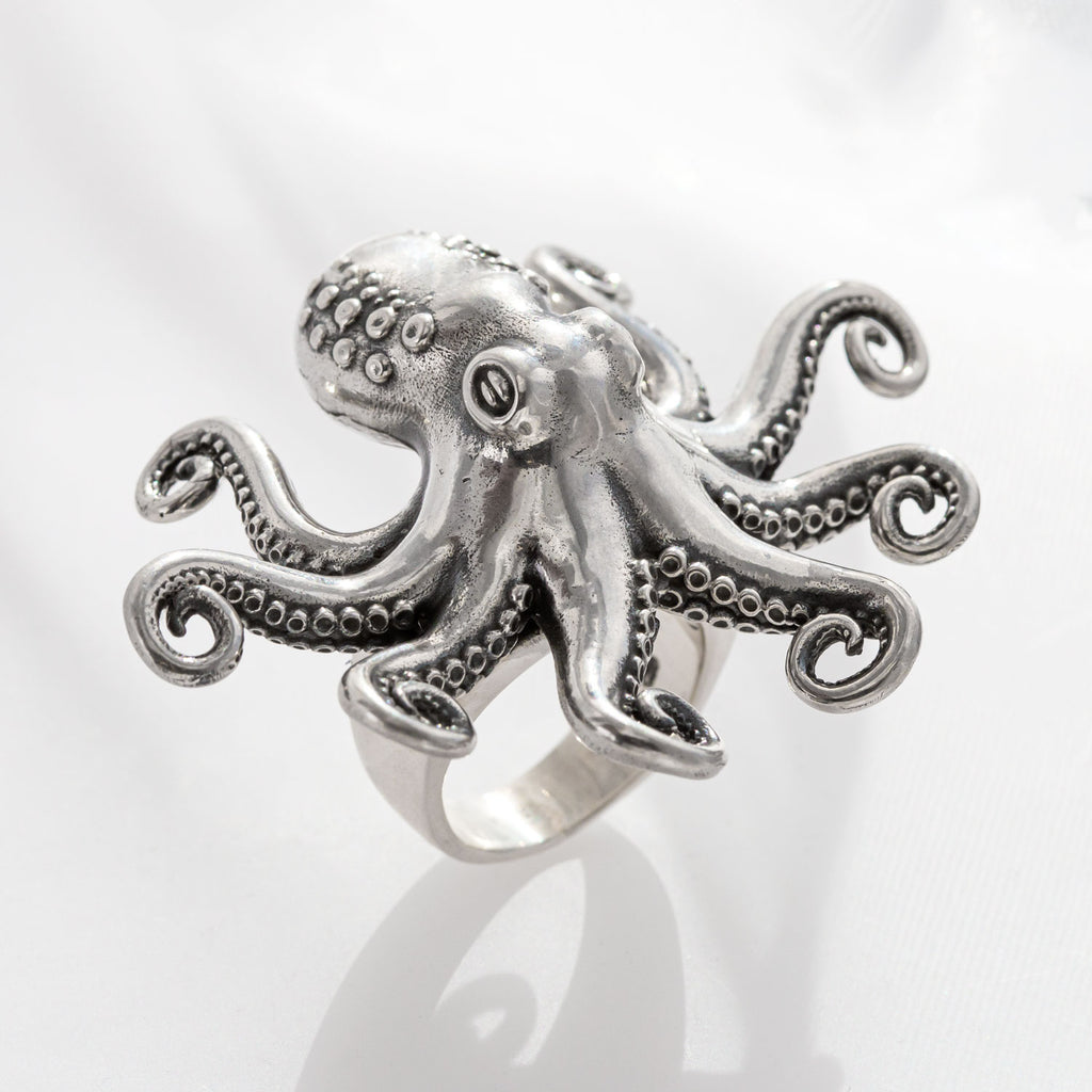 Kraken Octopus ring in Sterling Silver