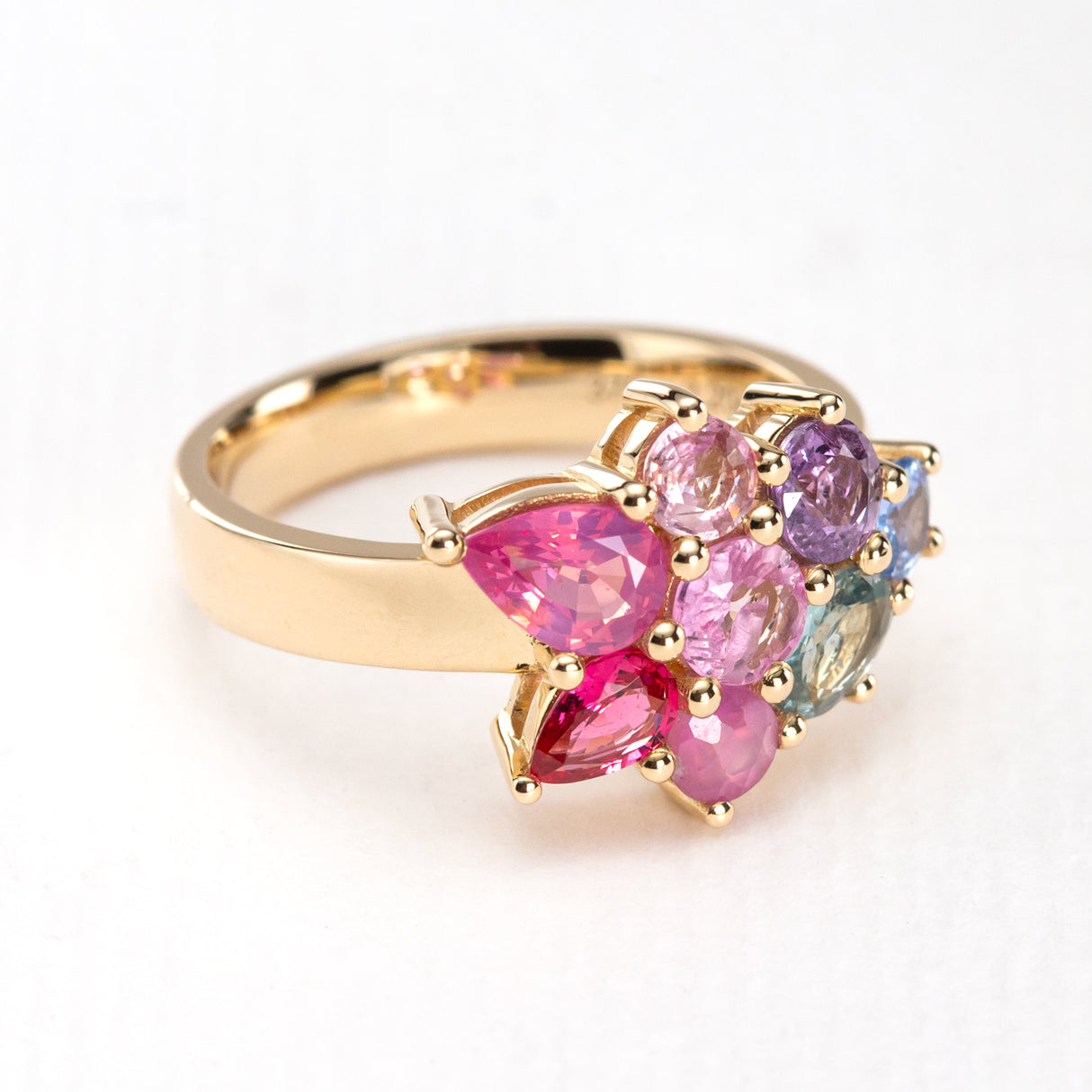 Fallen Petals Ring with Spinel & Sapphires
