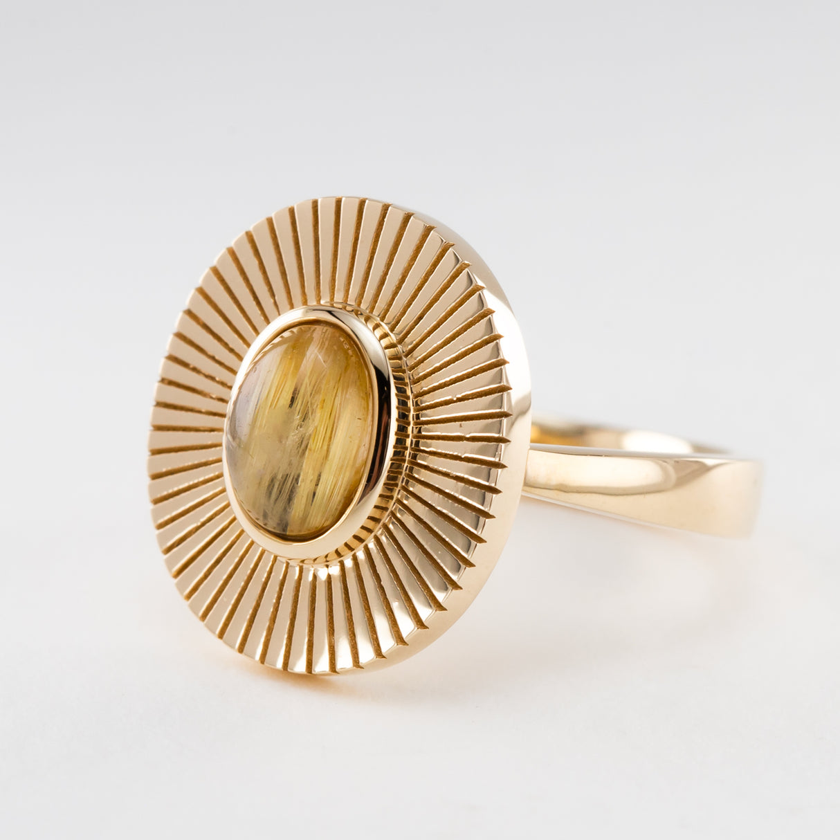 Rutile Quartz Sundial Ring