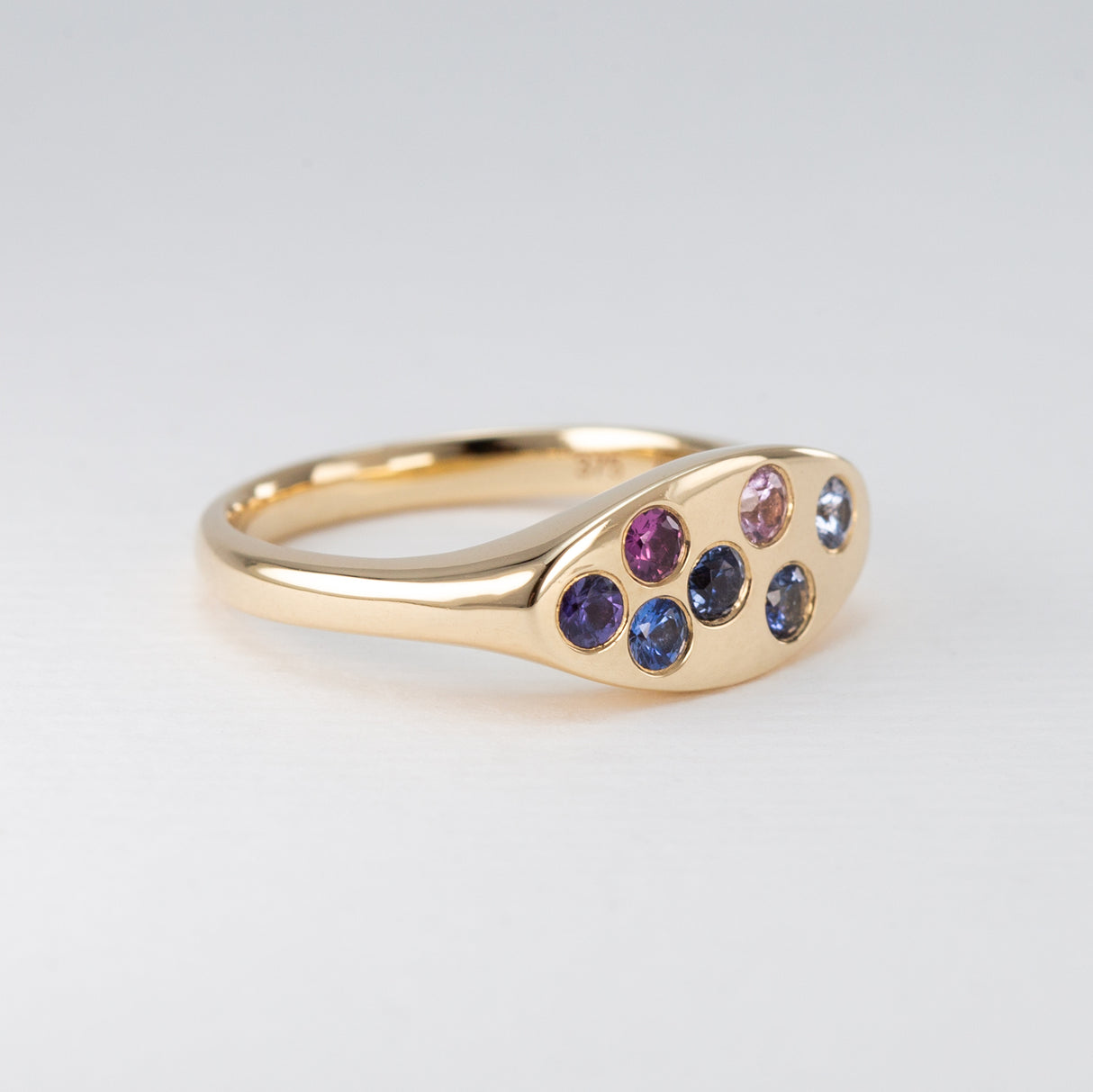 Blueberry Sapphire Sprinkle Signet Ring