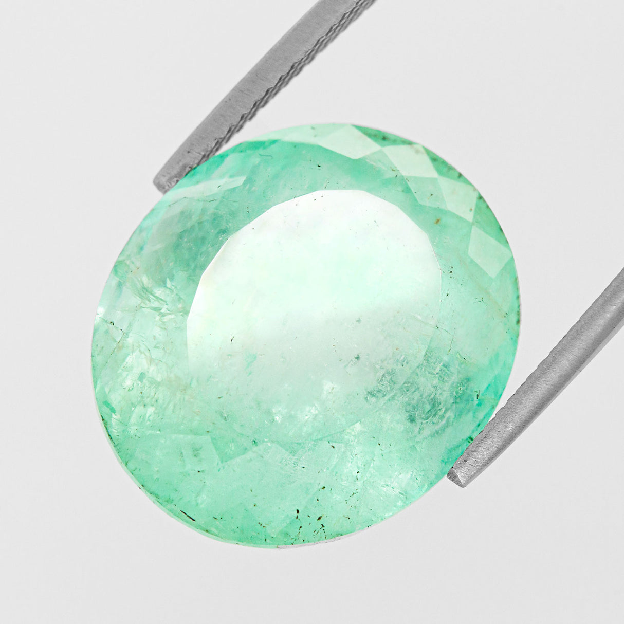 Frosty Green Emerald - Oval cut 31.50 carats