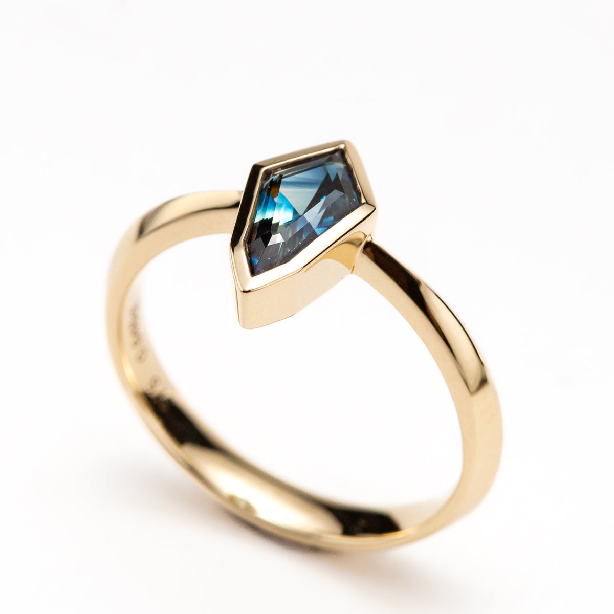 Sapphire Shield Ring
