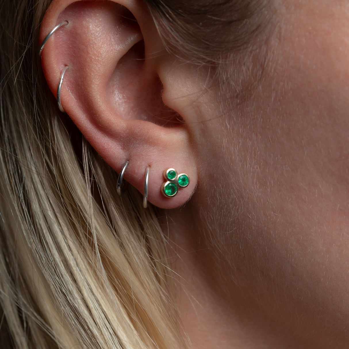 Emerald Sprinkle Studs