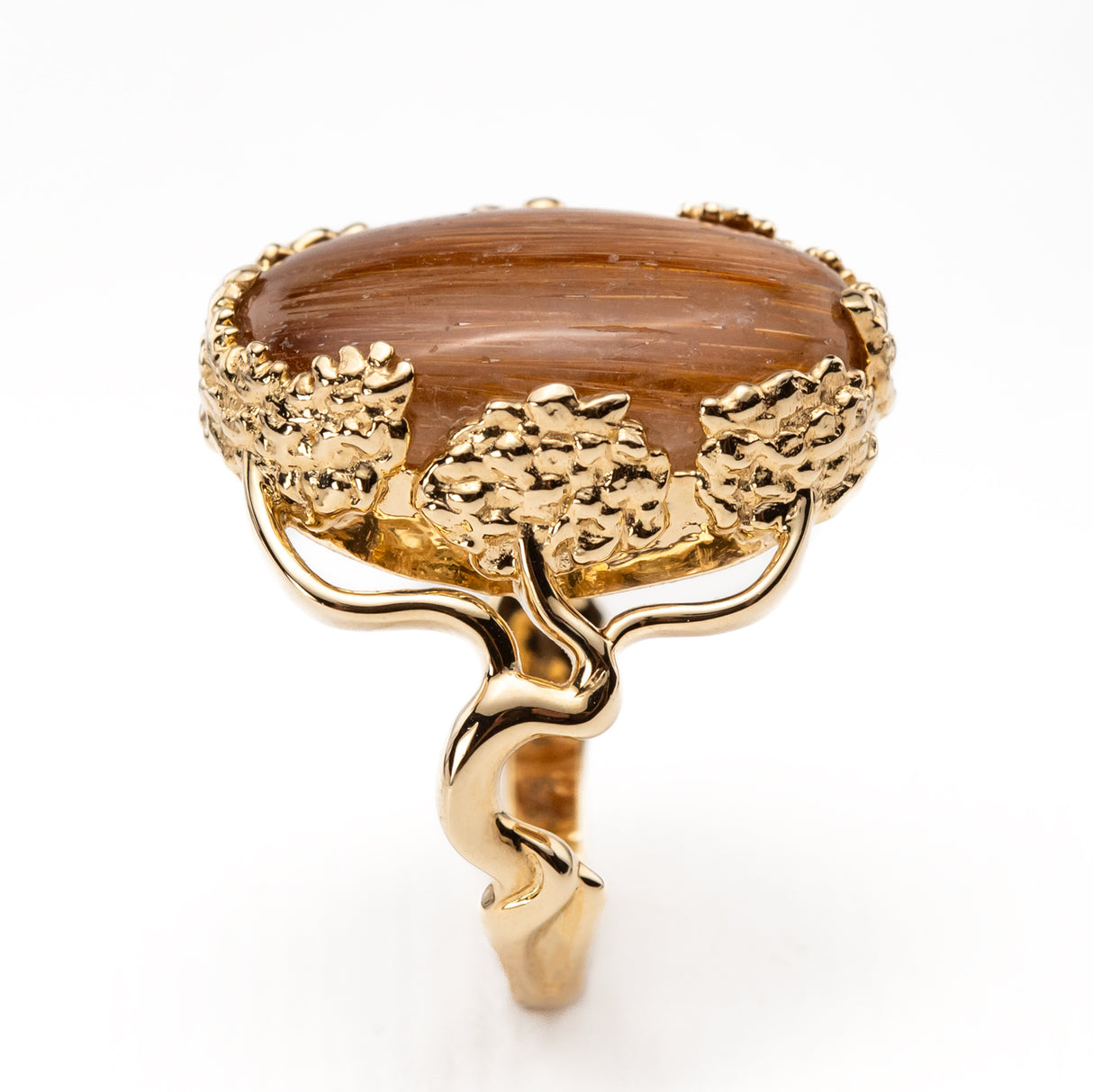 Golden Rutile Quartz Bonsai Ring