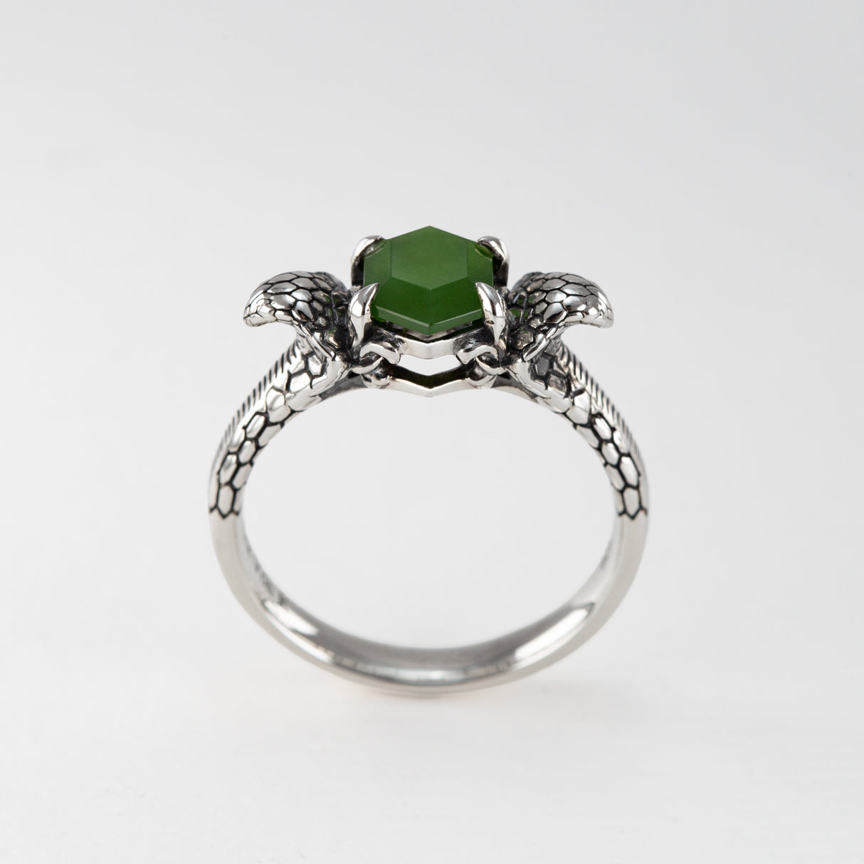 Green with Envy Pounamu Ring in Silver