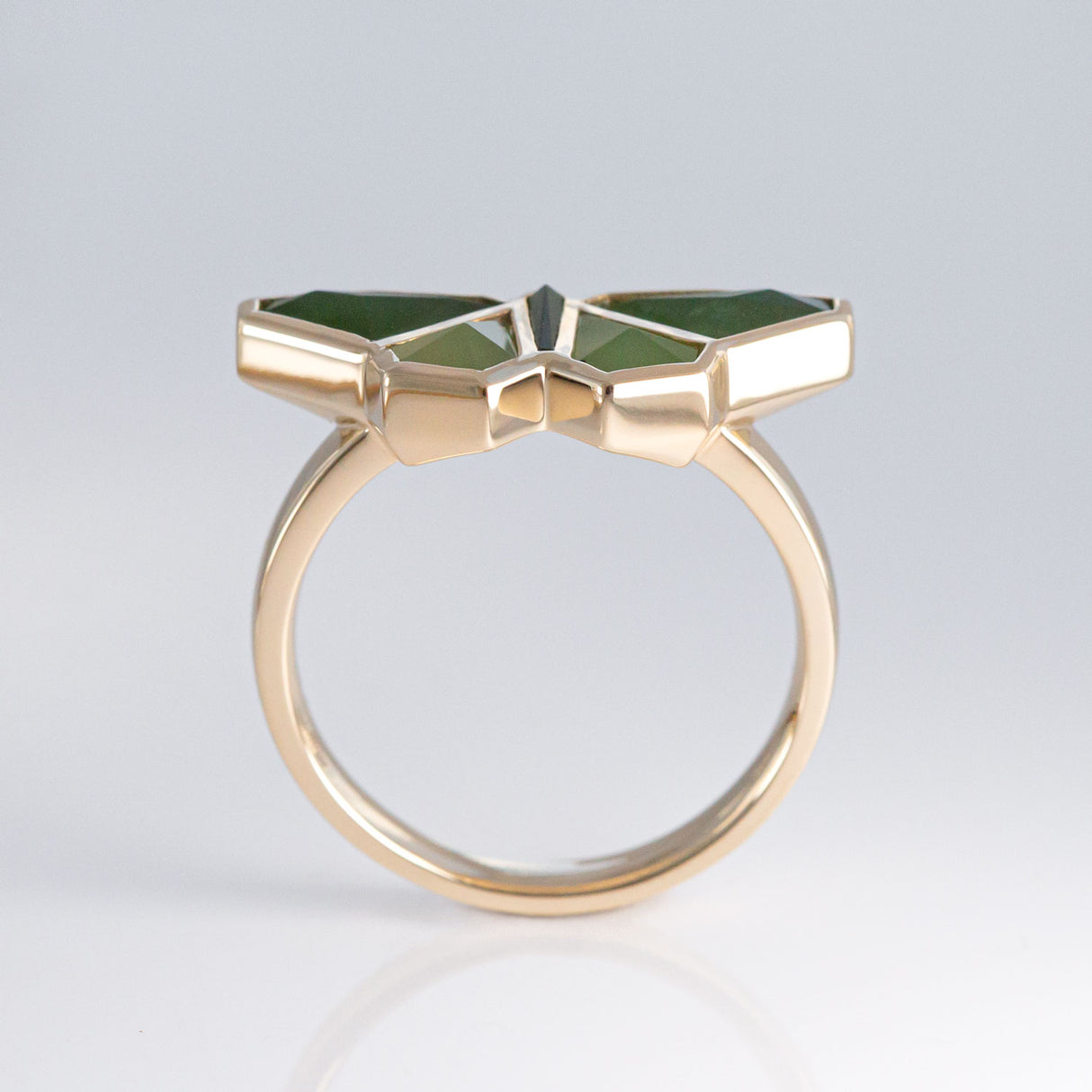 Pounamu Origami Butterfly ring in Yellow Gold or Platinum