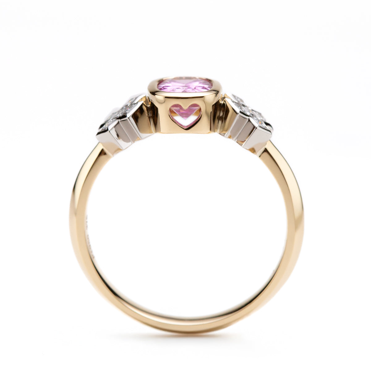 Pastel Pink Sapphire Kiss Kiss Ring