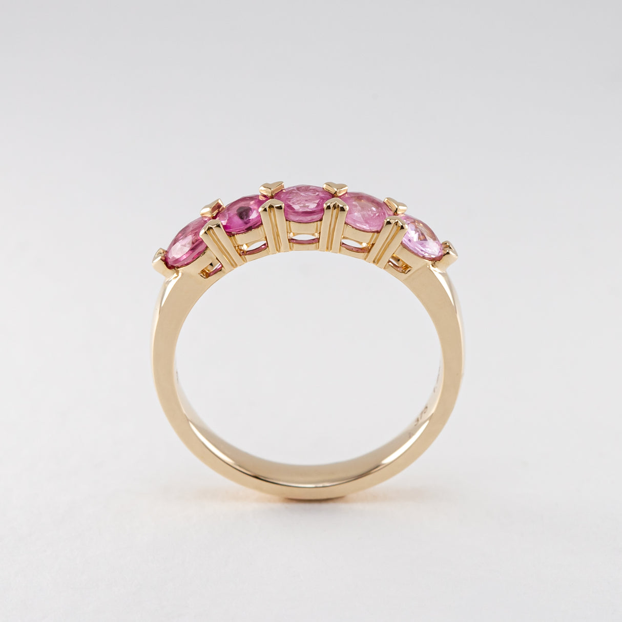 Pink Ombré Sapphire Heart Claw Ring