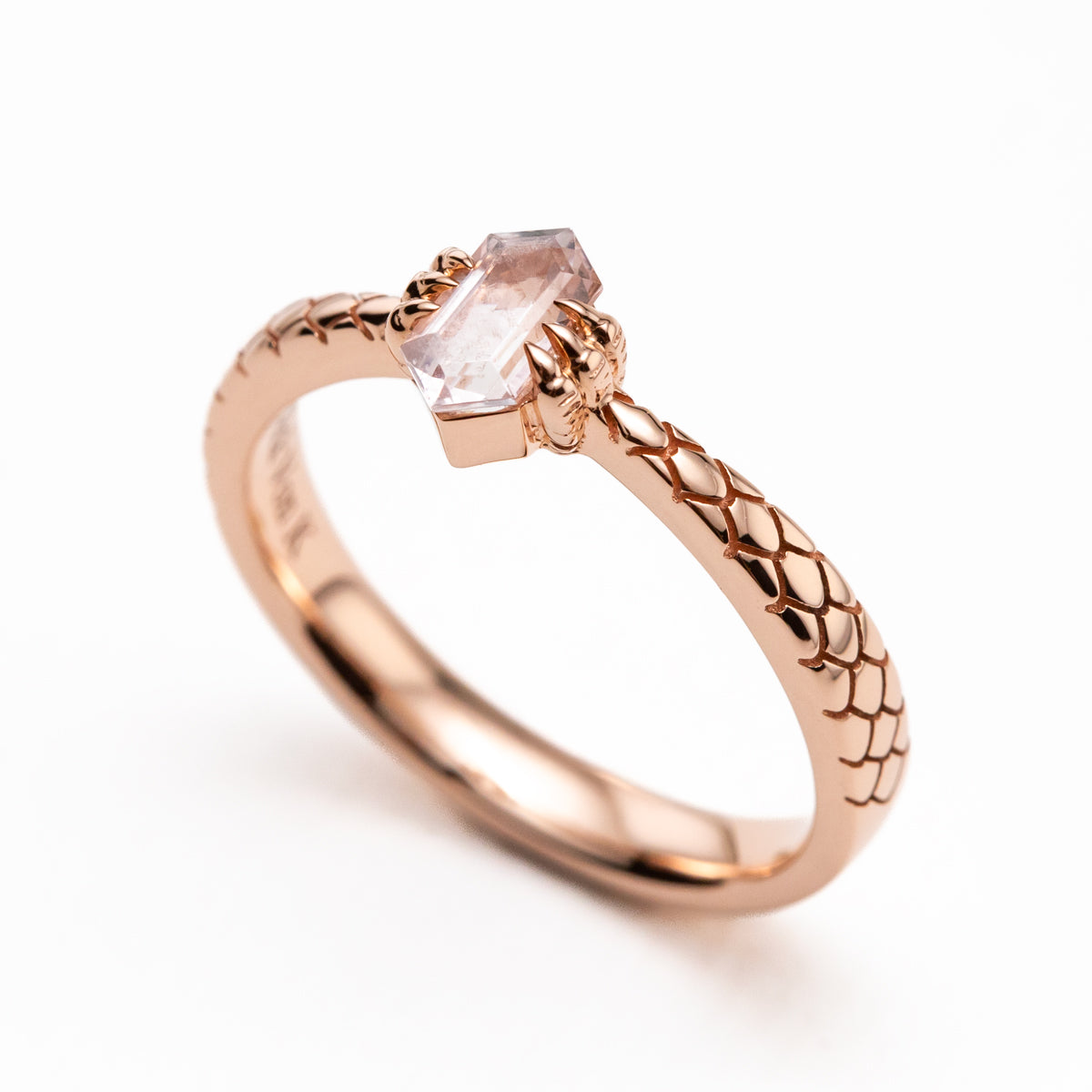 Rose Gold Morganite Dragon Claw Ring