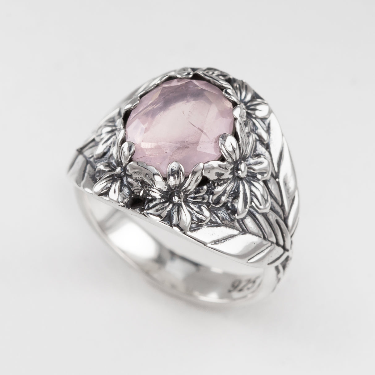 Flower Garden Ring in Rose Quartz