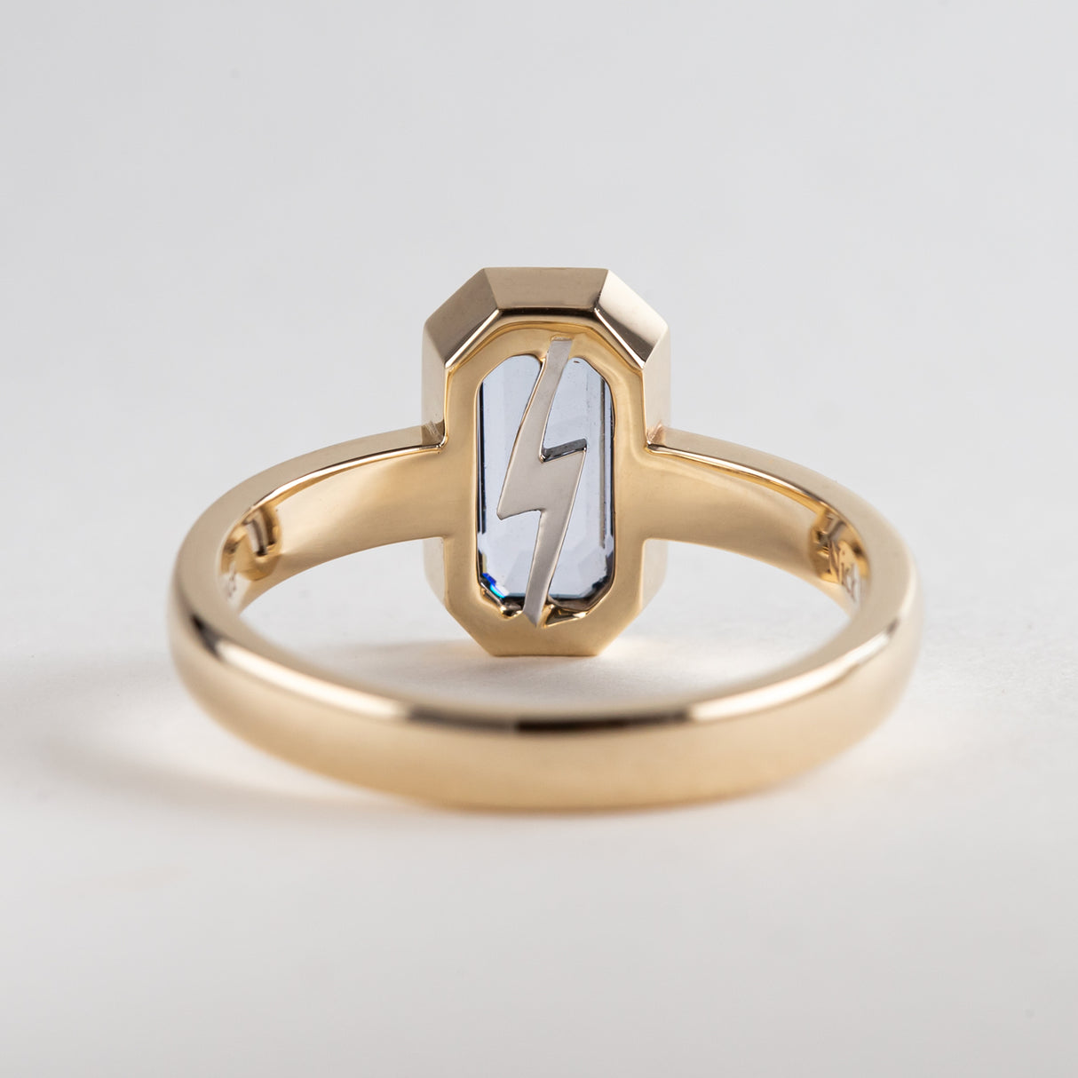 Thunderstorm ring with Grey Spinel in 9ct Gold and Platinum