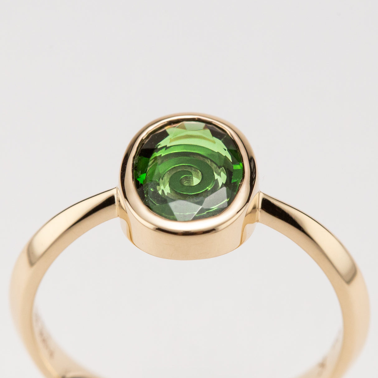 Green Tourmaline Spiral Ring