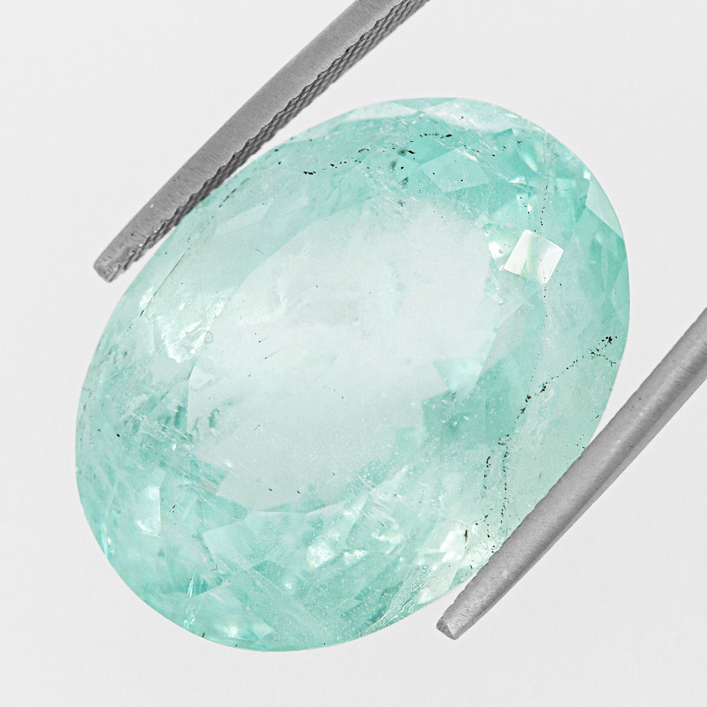 Icey Blue Aquamarine - Oval cut faceted 49.31 carats